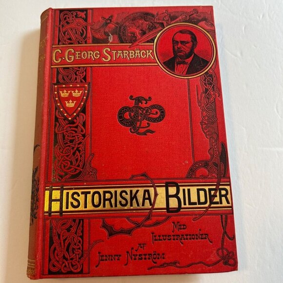 Antique 1892 Historiska Bilder By C Georg Starbäck Red Hardcover Swedish Text - Picture 1 of 6